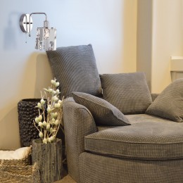 Настенный светильник с хрусталем 10101/1 хром Eurosvet