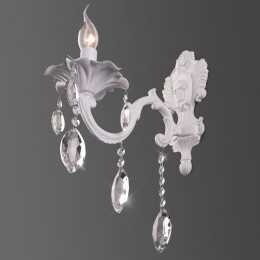 Настенный светильник с хрусталем 10108/1 белый Eurosvet