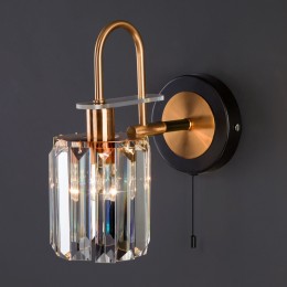 Настенный светильник с хрусталем 70090/1 черный Eurosvet