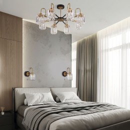 Настенный светильник с хрусталем 70090/1 черный Eurosvet