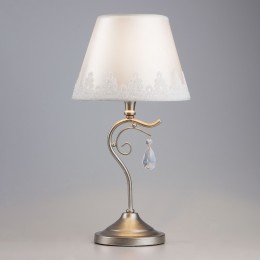 Настольный светильник с тканевым абажуром 01022/1 серебро Eurosvet