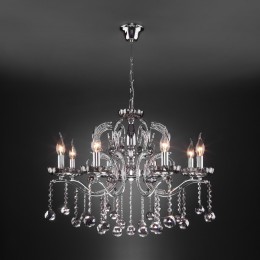 Подвесная люстра с хрусталем 10107/8 хром Eurosvet