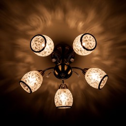 Подвесная люстра с хрусталем 30026/5 античная бронза Eurosvet