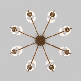 Подвесная люстра с тканевыми абажурами 60146/8 латунь Eurosvet