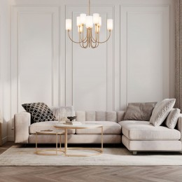 Подвесная люстра с тканевыми абажурами 60164/10 латунь Eurosvet