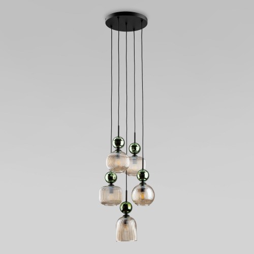 Подвесной светильник со стеклянными плафонами 11149 Sophia Green Cognac TK Lighting