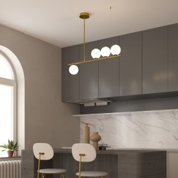 Подвесной светильник со стеклянными плафонами 70136/4 золото Eurosvet