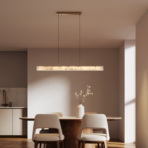 Подвесной светодиодный светильник из алебастра 604053 LED латунь/ алебастр Eurosvet