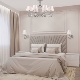 Потолочная люстра с тканевыми абажурами 60069/8 серебро Eurosvet