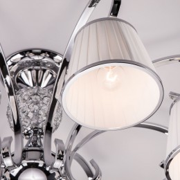 Потолочная люстра с тканевыми абажурами 60088/8 хром Eurosvet