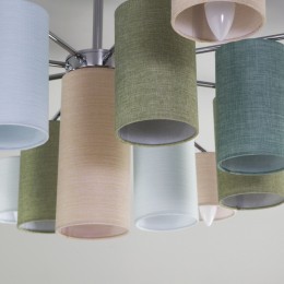 Потолочная люстра с тканевыми абажурами 60152 хром Eurosvet