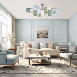 Потолочная люстра с тканевыми абажурами 60152 хром Eurosvet