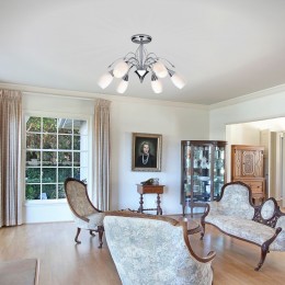 Потолочная люстра со стеклянными плафонами 22080/6 хром Eurosvet