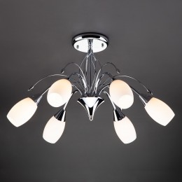 Потолочная люстра со стеклянными плафонами 22080/6 хром Eurosvet