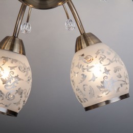 Потолочная люстра со стеклянными плафонами 30026/8 античная бронза Eurosvet