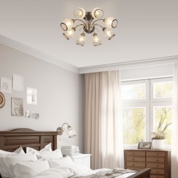 Потолочная люстра со стеклянными плафонами 30026/8 античная бронза Eurosvet