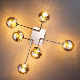 Потолочная люстра со стеклянными плафонами 30140/6 хром Eurosvet