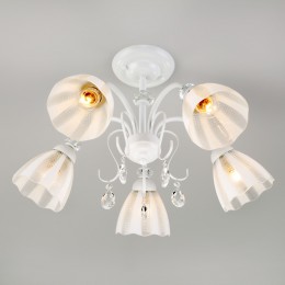 Потолочная люстра со стеклянными плафонами 30155/5 белый Eurosvet