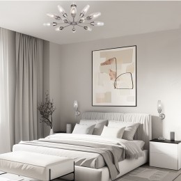 Потолочная люстра со стеклянными плафонами 60140/12 сатин-никель Eurosvet