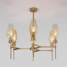 Потолочная люстра со стеклянными плафонами 60143/6 латунь Eurosvet