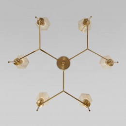 Потолочная люстра со стеклянными плафонами 60143/6 латунь Eurosvet