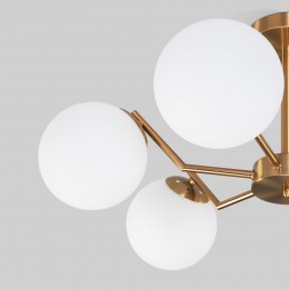 Потолочная люстра со стеклянными плафонами 70154/6 латунь Eurosvet