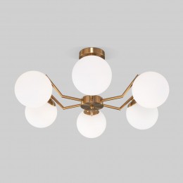 Потолочная люстра со стеклянными плафонами 70154/6 латунь Eurosvet