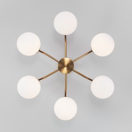 Потолочная люстра со стеклянными плафонами 70154/6 латунь Eurosvet