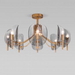 Потолочная люстра со стеклянными рассеивателями 60135/8 латунь Eurosvet