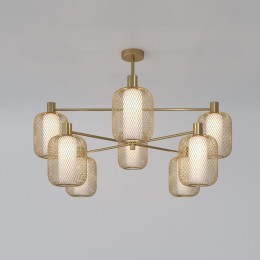 Потолочный светильник металлическим абажуром и стеклянным плафоном 30192/8 золото Eurosvet