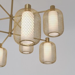 Потолочный светильник металлическим абажуром и стеклянным плафоном 30192/8 золото Eurosvet