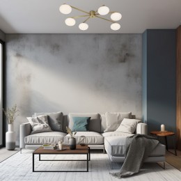 Потолочный светильник со стеклянными плафонами 70220/6 латунь Eurosvet