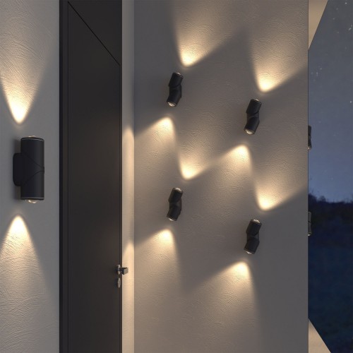 Уличный настенный светодиодный светильник GIRA D LED IP54 35127/D черный Elektrostandard
