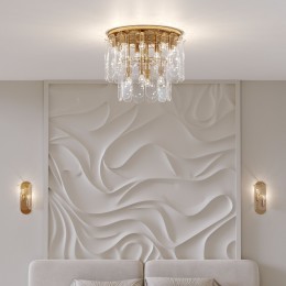 Умная потолочная люстра со стеклянными плафонами 60170 золото Eurosvet