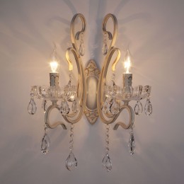 Настенный светильник с хрусталем 12205/2 белый Eurosvet