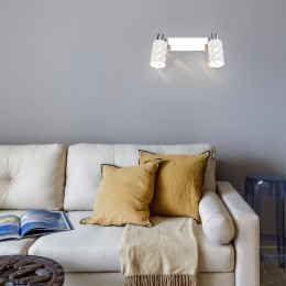 Настенный светильник с металлическими плафонами 20090/2 белый / хром Eurosvet