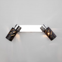 Настенный светильник с металлическими плафонами 20090/2 черный / хром Eurosvet