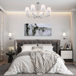 НАСТЕННЫЙ СВЕТИЛЬНИК С ТКАНЕВЫМ АБАЖУРОМ 60145/1 хром Eurosvet