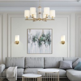 НАСТЕННЫЙ СВЕТИЛЬНИК С ТКАНЕВЫМ АБАЖУРОМ 60146/1 латунь Eurosvet