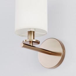 НАСТЕННЫЙ СВЕТИЛЬНИК С ТКАНЕВЫМ АБАЖУРОМ 60146/1 латунь Eurosvet