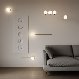 НАСТЕННЫЙ СВЕТИЛЬНИК СО СТЕКЛЯННЫМ ПЛАФОНОМ 40034/1 латунь Eurosvet