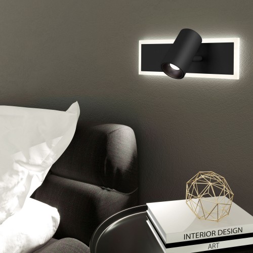 Настенный светодиодный светильник с USB и Type-C 20127/1 LED черный Eurosvet