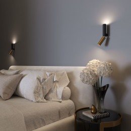 Настенный светодиодный светильник в стиле лофт 40020/1 LED черный/латунь Eurosvet