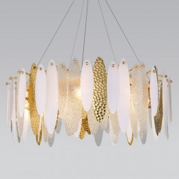 Подвесная люстра с фактурным стеклом 326/10 золото Bogate's