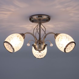 Подвесная люстра с хрусталем 30026/3 античная бронза Eurosvet