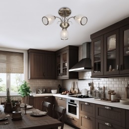 Подвесная люстра с хрусталем 30026/3 античная бронза Eurosvet