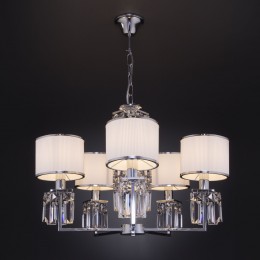 Подвесная люстра с тканевыми абажурами 10099/5 хром Eurosvet