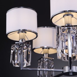 Подвесная люстра с тканевыми абажурами 10099/5 хром Eurosvet