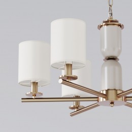 Подвесная люстра с тканевыми абажурами 60146/6 латунь Eurosvet