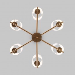 Подвесная люстра с тканевыми абажурами 60146/6 латунь Eurosvet